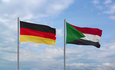 Sudan and Germany flags, country relationship concept