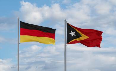 East Timor and Germany flags, country relationship concept