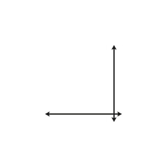 Long double ended arrows width height length. Dual sided straight crossed arrows. Right angle 90 degrees.