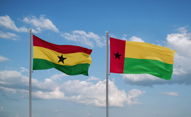 Guinea-Bissau and Ghana flags, country relationship concept