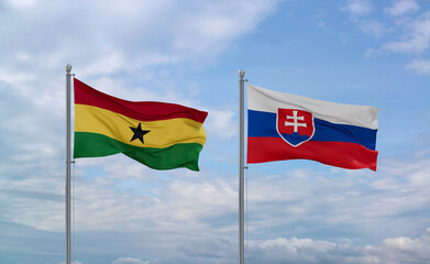 Slovakia and Ghana flags, country relationship concept