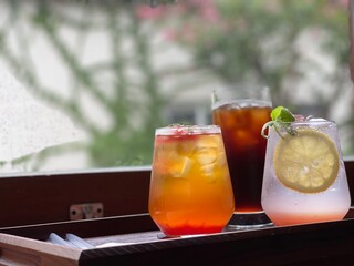 A cafescrene on a rainy day