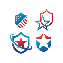 Shield Emblem, Icon Vector Logo Design Template Illustration on white background