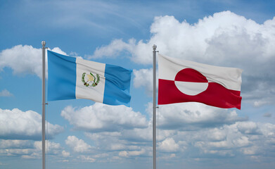 Greenland and Guatemala flags, country relationship concept
