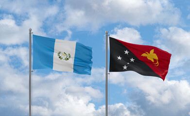 Papua New Guinea and Guatemala flags, country relationship concept