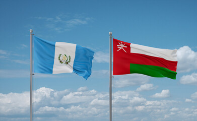 Oman and Guatemala flags, country relationship concept