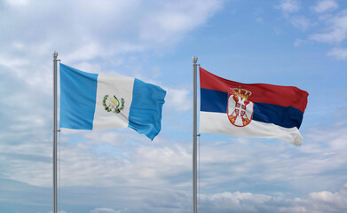 Serbia and Guatemala flags, country relationship concept