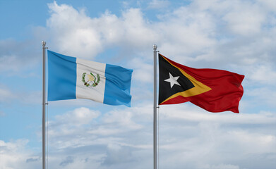 East Timor and Guatemala flags, country relationship concept