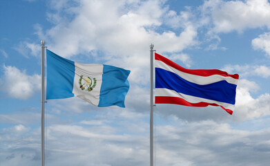 Thailand and Guatemala flags, country relationship concept