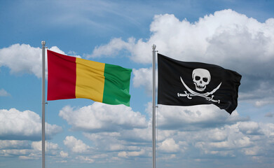 Pirate and Guinea-Conakry, Guinea flags, country relationship concept