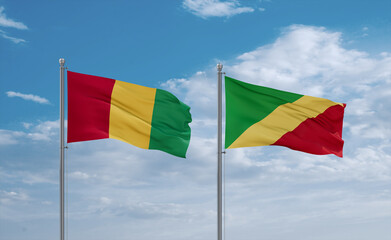 Congo and Guinea-Conakry, Guinea flags, country relationship concept