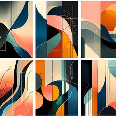 set of abstract art