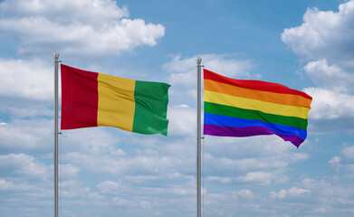 Gay Pride and Guinea-Conakry, Guinea flags, country relationship concept
