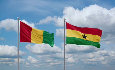 Ghana and Guinea-Conakry, Guinea flags, country relationship concept