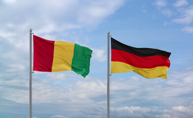 Germany and Guinea-Conakry, Guinea flags, country relationship concept