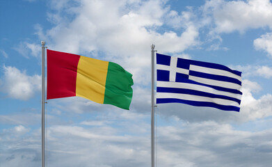 Greece and Guinea-Conakry, Guinea flags, country relationship concept