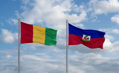 Haiti and Guinea-Conakry, Guinea flags, country relationship concept