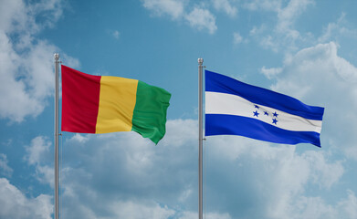 Honduras and Guinea-Conakry, Guinea flags, country relationship concept