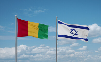 Israel and Guinea-Conakry, Guinea flags, country relationship concept