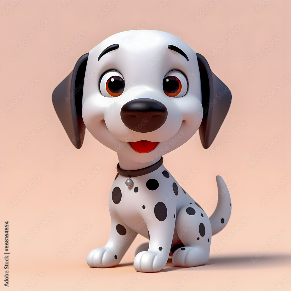 Poster a close up of a dalmatian dog with a collar and a collar generative ai