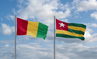 Togo and Guinea-Conakry, Guinea flags, country relationship concept