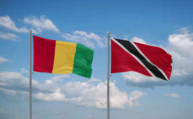 Trinidad and Tobago and Guinea-Conakry, Guinea flags, country relationship concept