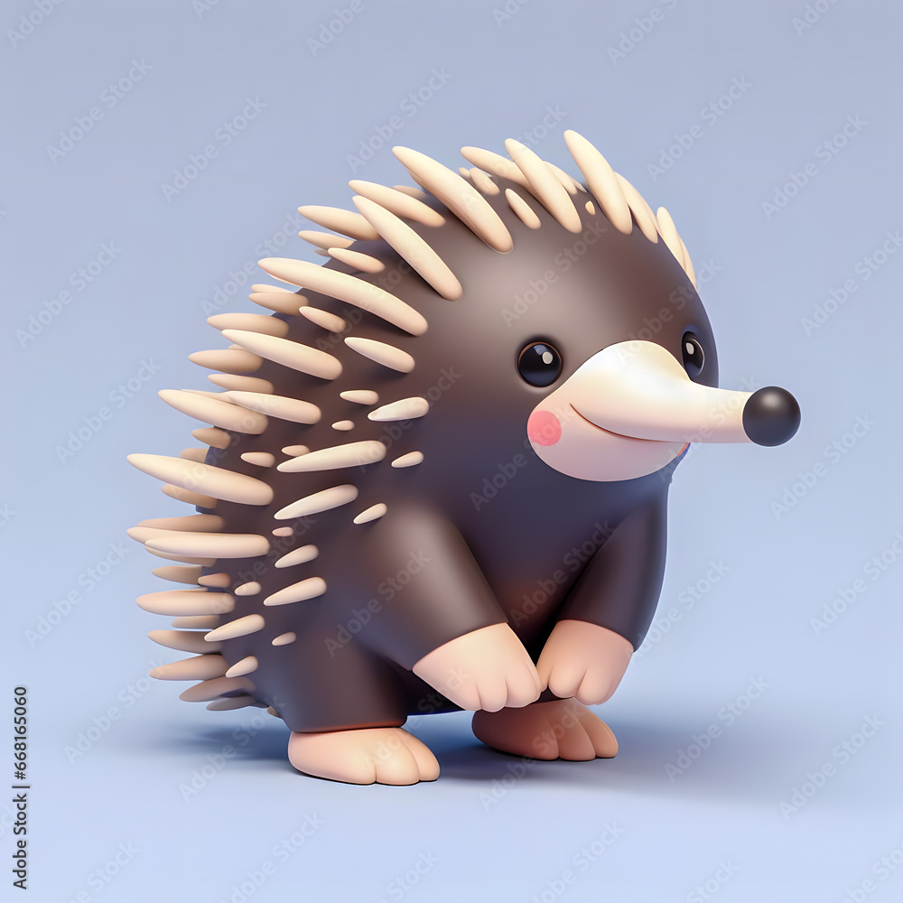 Poster there is a small toy hedgehog that is sitting on a table generative ai