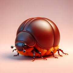 a close up of a bug with a brown body and black legs Generative AI
