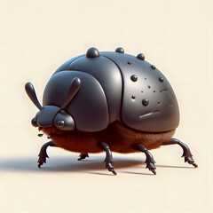 there is a small black bug with a big nose and legs Generative AI