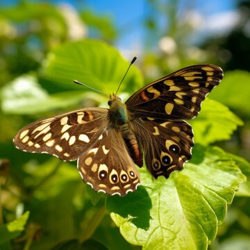 butterfly on a leaf  generated by AI