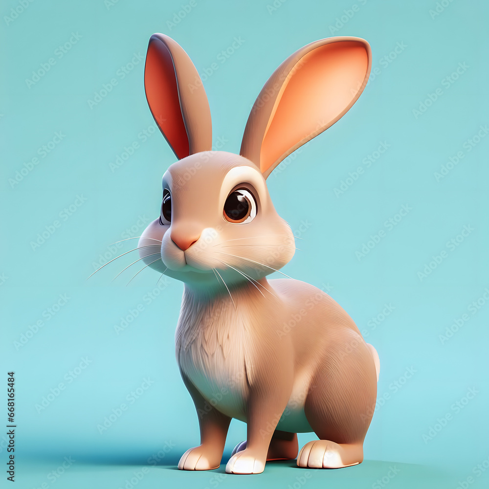 Poster a close up of a small rabbit with a big nose Generative AI