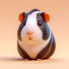 there is a black and white guinea toy sitting on a table Generative AI
