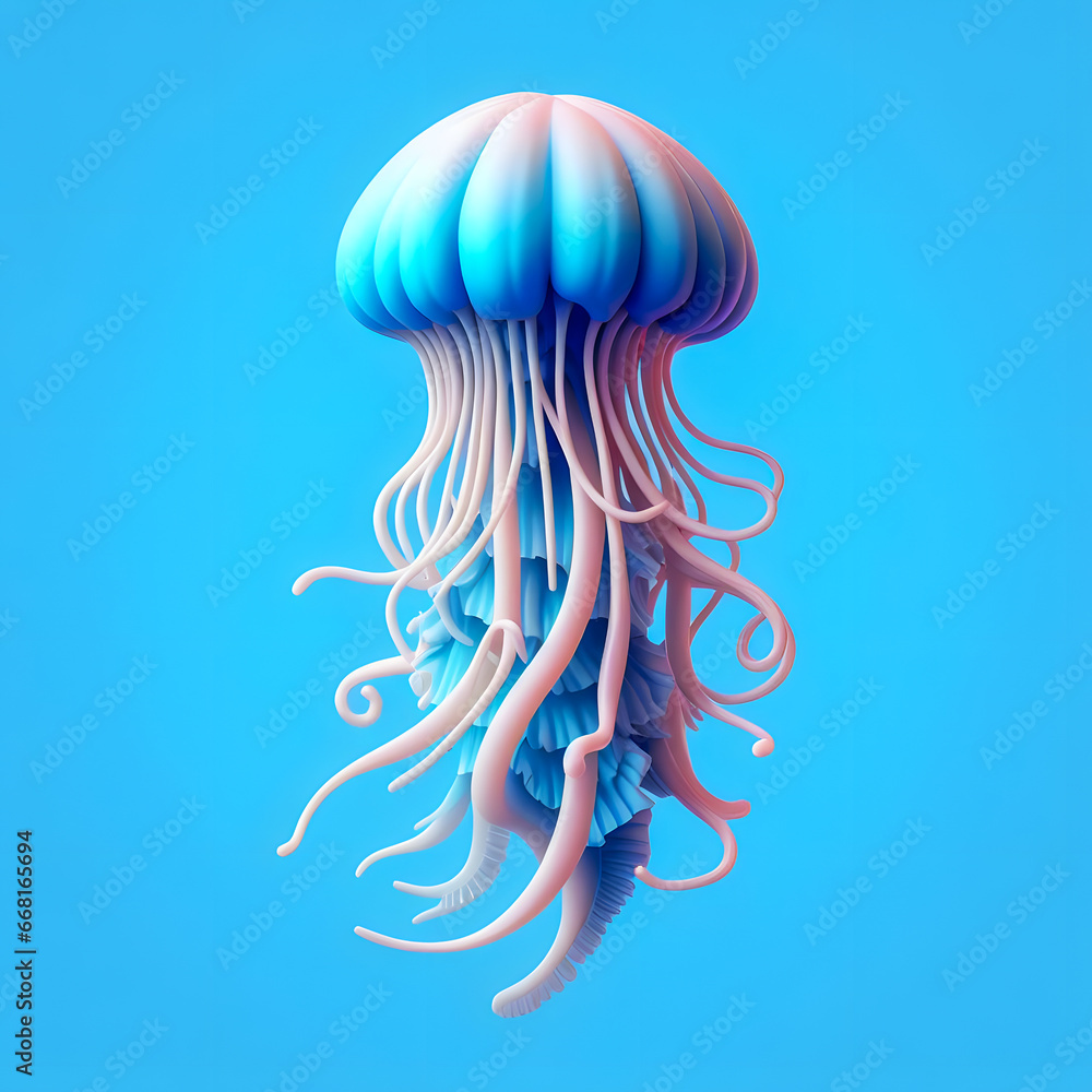 Poster there is a jellyfish that is floating in the air generative ai