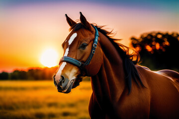 Fototapeta premium A beautiful horse. The Untamed Spirit. A Journey into the World of Horses. Generative AI