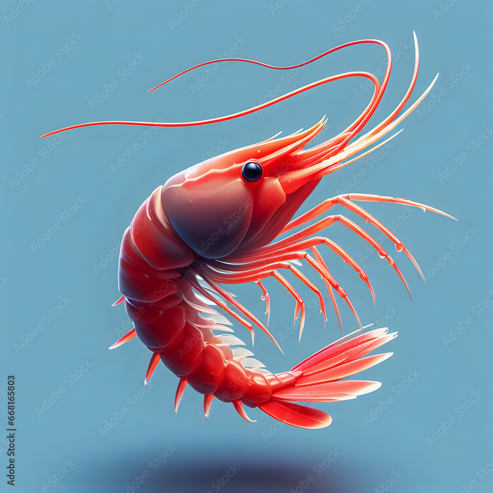 Poster there is a shrimp that is floating in the air generative ai