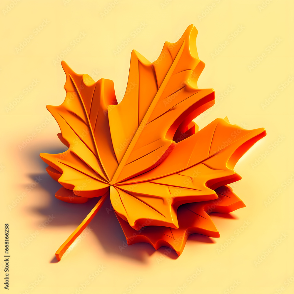 Poster there is a 3d image of a leaf on a table generative ai