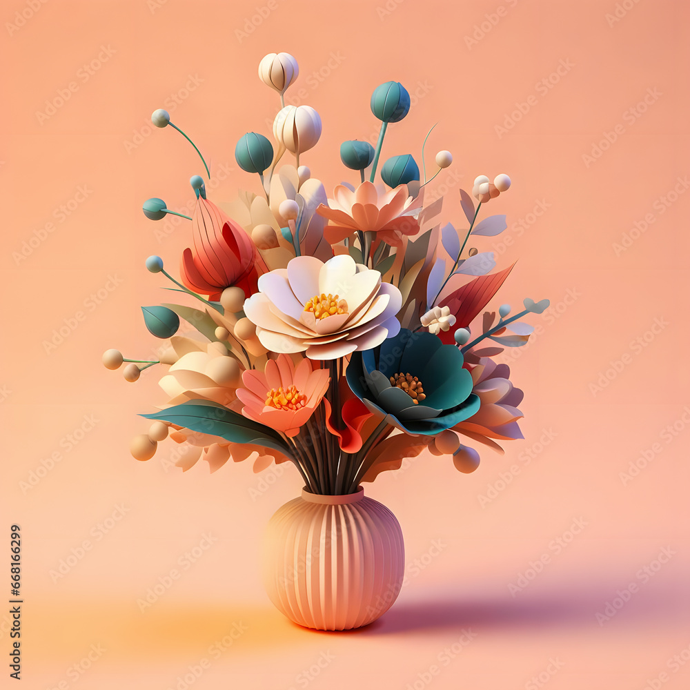 Poster there is a vase with a bunch of flowers in it generative ai