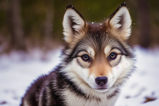 Adorable Baby Wolf. WOLF PUPS. Exploring the Life of a Baby Wolf. Generative AI
