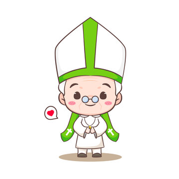 recommend clip art: Cute Pope cartoon character. Happy smiling catholic priest mascot character. Christian religion concept design. Isolated white background. vector art illustration.	