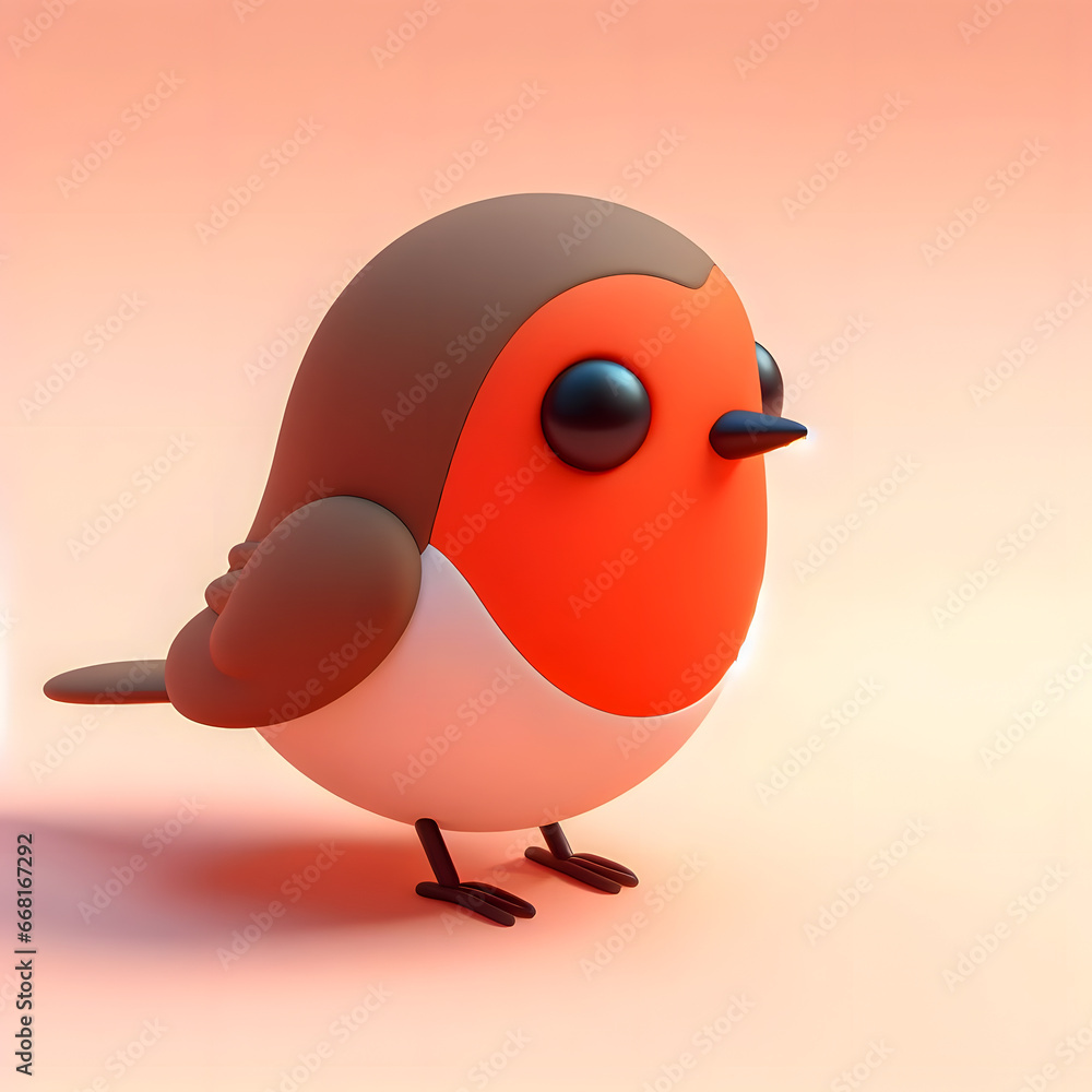 Poster there is a small bird that is standing on a pink surface Generative AI