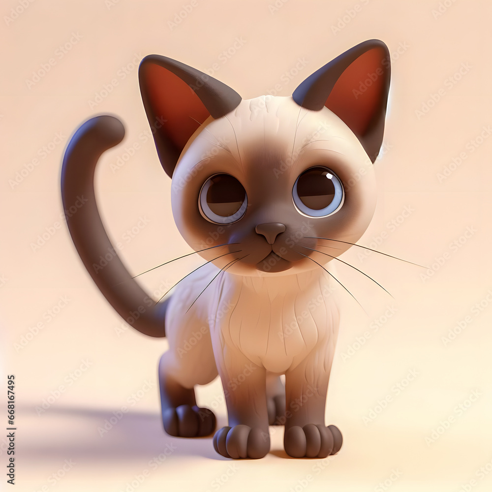 Poster there is a cat that is standing up with big eyes generative ai
