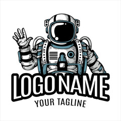 vector modern astronaut logo suitable for gaming
