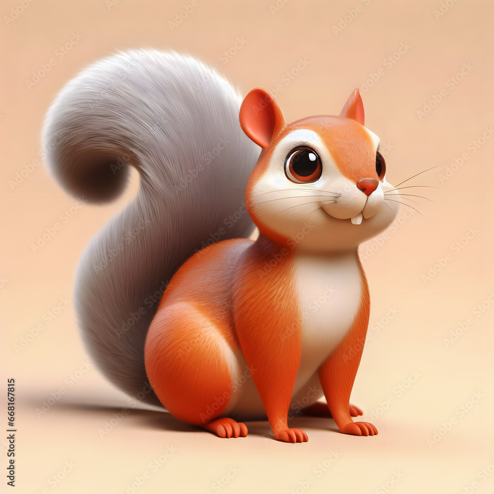 Poster a close up of a squirrel with a very big nose generative ai