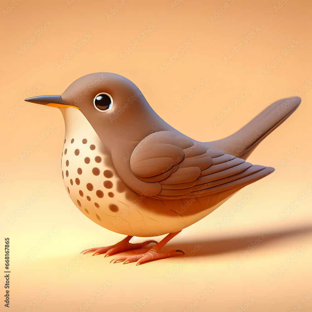 Poster there is a small bird that is standing on a table generative ai