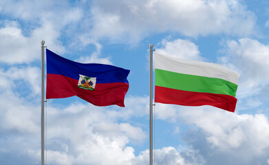 Bulgaria and Haiti flags, country relationship concept