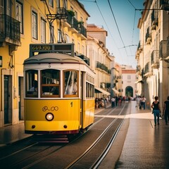 Fototapeta premium tram generated by AI