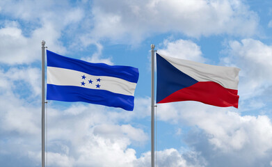Czech Republic and Honduras flags, country relationship concept