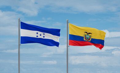 Ecuador and Honduras flags, country relationship concept