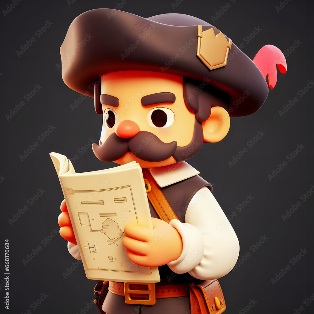 Poster there is a cartoon character that is reading a paper Generative AI