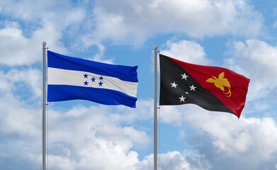 Papua New Guinea and Honduras flags, country relationship concept
